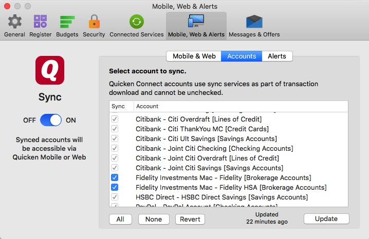 sync quicken 2017 for mac with ipad